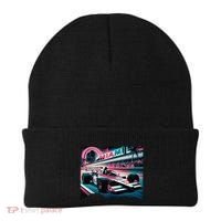 Formula Racing Open Wheel Car Retro Miami Circuit Usa Flag Beanie thumb 0