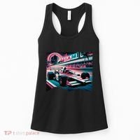 Formula Racing Open Wheel Car Retro Miami Circuit Usa Flag Women's Tank Top thumb 0