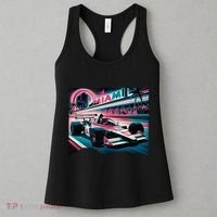Formula Racing Open Wheel Car Retro Miami Circuit Usa Flag Women's Tank Top thumb 3