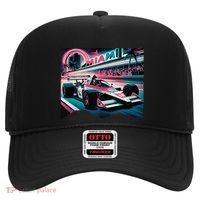 Formula Racing Open Wheel Car Retro Miami Circuit Usa Flag Hat thumb 0