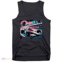 Formula Racing Open Wheel Car Retro Miami Circuit Usa Flag Tank Top thumb 0