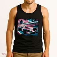 Formula Racing Open Wheel Car Retro Miami Circuit Usa Flag Tank Top thumb 3