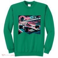 Formula Racing Open Wheel Car Retro Miami Circuit Usa Flag Sweatshirt thumb 0
