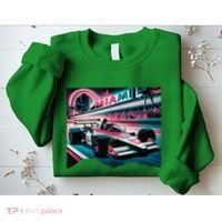 Formula Racing Open Wheel Car Retro Miami Circuit Usa Flag Sweatshirt thumb 2