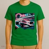 Formula Racing Open Wheel Car Retro Miami Circuit Usa Flag T-Shirt thumb 3