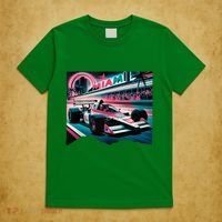 Formula Racing Open Wheel Car Retro Miami Circuit Usa Flag T-Shirt thumb 5