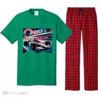 Formula Racing Open Wheel Car Retro Miami Circuit Usa Flag Pajama Set thumb 0