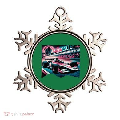 Formula Racing Open Wheel Car Retro Miami Circuit Usa Flag Ornament