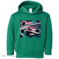 Formula Racing Open Wheel Car Retro Miami Circuit Usa Flag Toddler Hoodie thumb 0