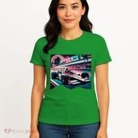 Formula Racing Open Wheel Car Retro Miami Circuit Usa Flag Women's T-Shirt thumb 4