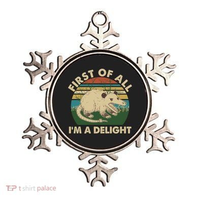 Funny Retro Opossum First Of All Im A Delight Ornament