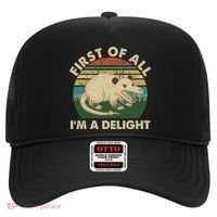 Funny Retro Opossum First Of All Im A Delight Hat thumb 0