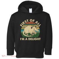 Funny Retro Opossum First Of All Im A Delight Toddler Hoodie thumb 0