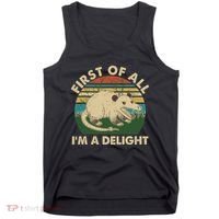 Funny Retro Opossum First Of All Im A Delight Tank Top thumb 0