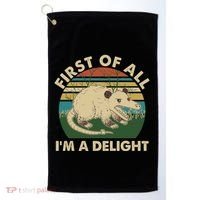 Funny Retro Opossum First Of All Im A Delight Golf Towel thumb 0