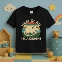 Funny Retro Opossum First Of All Im A Delight Toddler T-Shirt thumb 3