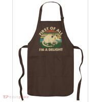 Funny Retro Opossum First Of All Im A Delight Apron thumb 0