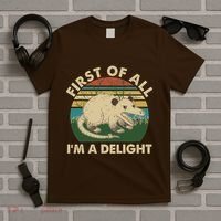 Funny Retro Opossum First Of All Im A Delight T-Shirt thumb 5