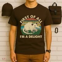 Funny Retro Opossum First Of All Im A Delight T-Shirt thumb 6