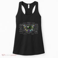 Formula Racing Open Wheel Car Fan Steering Wheel Explained Women's Tank Top thumb 0