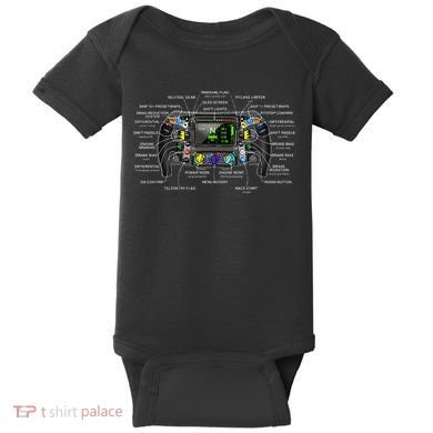 Formula Racing Open Wheel Car Fan Steering Wheel Explained Baby Bodysuit