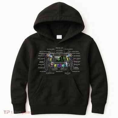 Formula Racing Open Wheel Car Fan Steering Wheel Explained Kids Hoodie