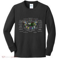 Formula Racing Open Wheel Car Fan Steering Wheel Explained Kids Long Sleeve Shirt thumb 0