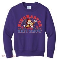 Funny Ringmaster Of The Shit Show The Show Must Go On Kids Sweatshirt thumb 0
