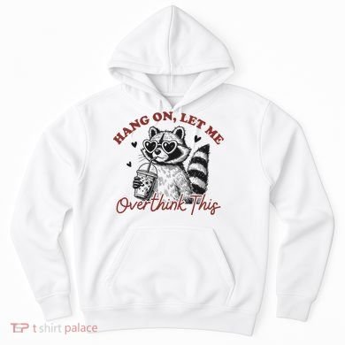 Funny Raccoon Overthinking Design With Heart Glasses Hoodie