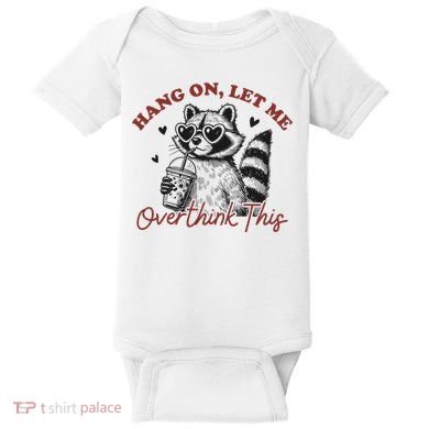Funny Raccoon Overthinking Design With Heart Glasses Baby Bodysuit