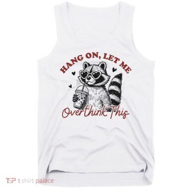 Funny Raccoon Overthinking Design With Heart Glasses Tank Top
