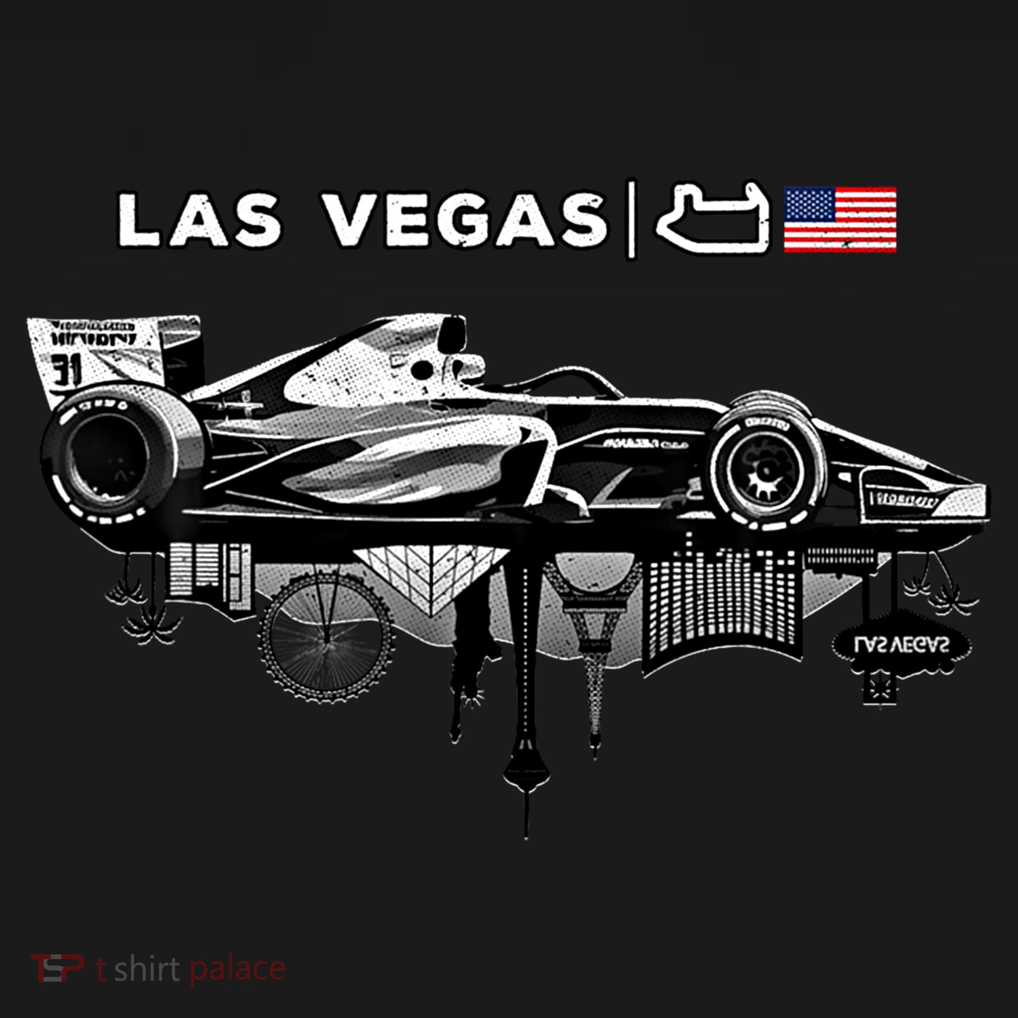 Formula Racing Open Wheel Car Las Vegas Circuit Usa Flag Gift Women's Hoodie