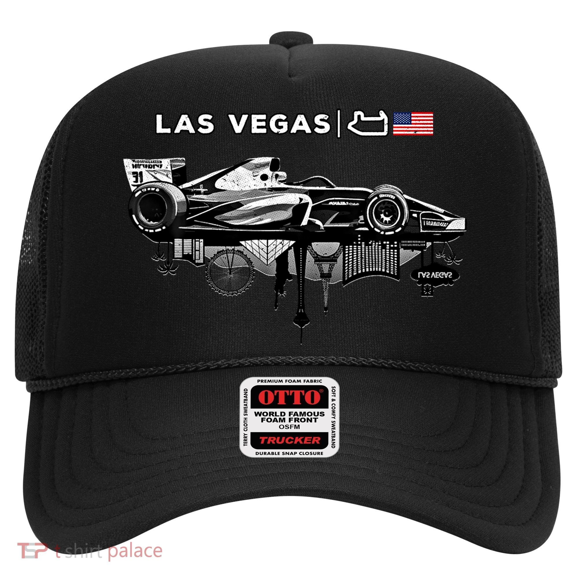 Formula Racing Open Wheel Car Las Vegas Circuit Usa Flag Gift Hat