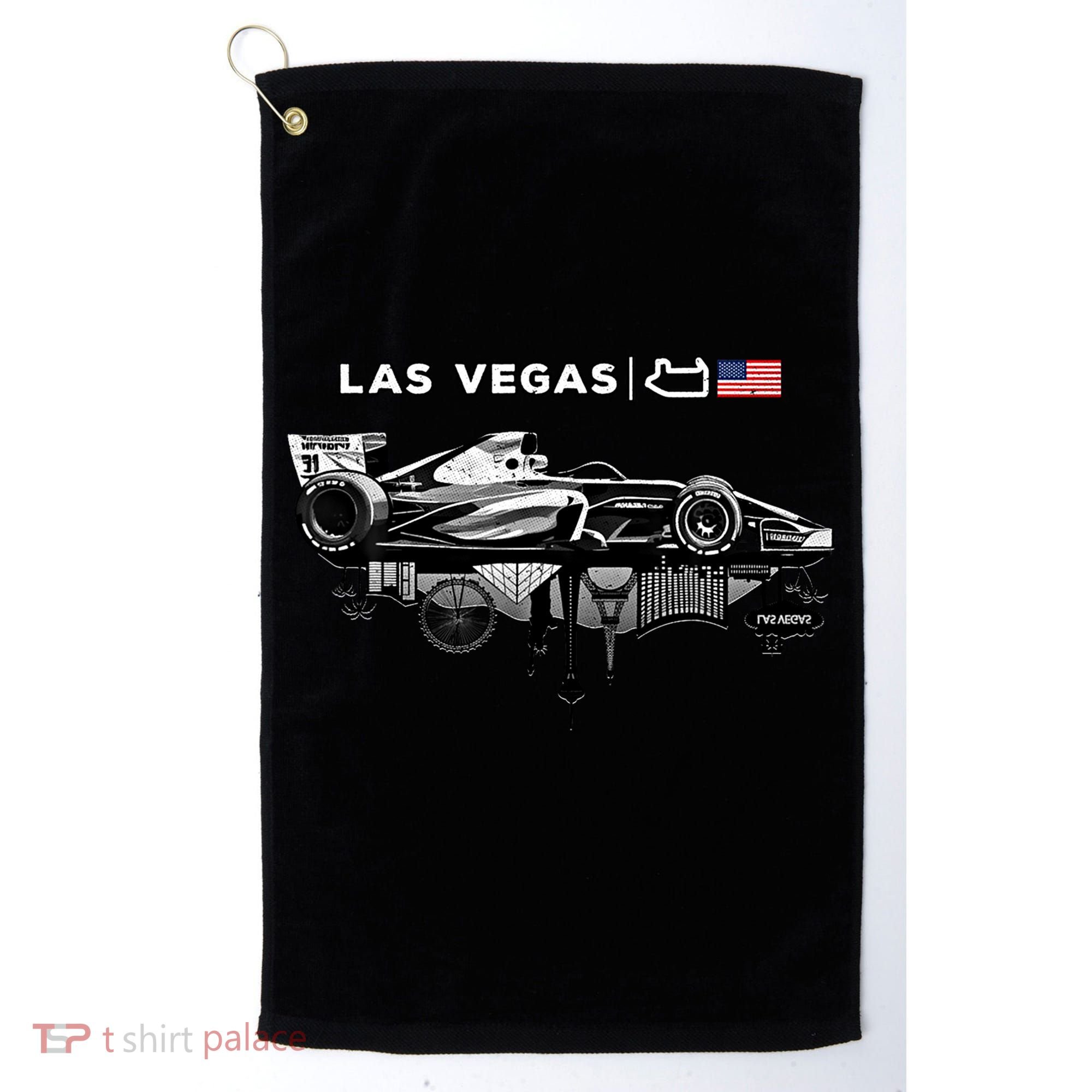 Formula Racing Open Wheel Car Las Vegas Circuit Usa Flag Gift Golf Towel