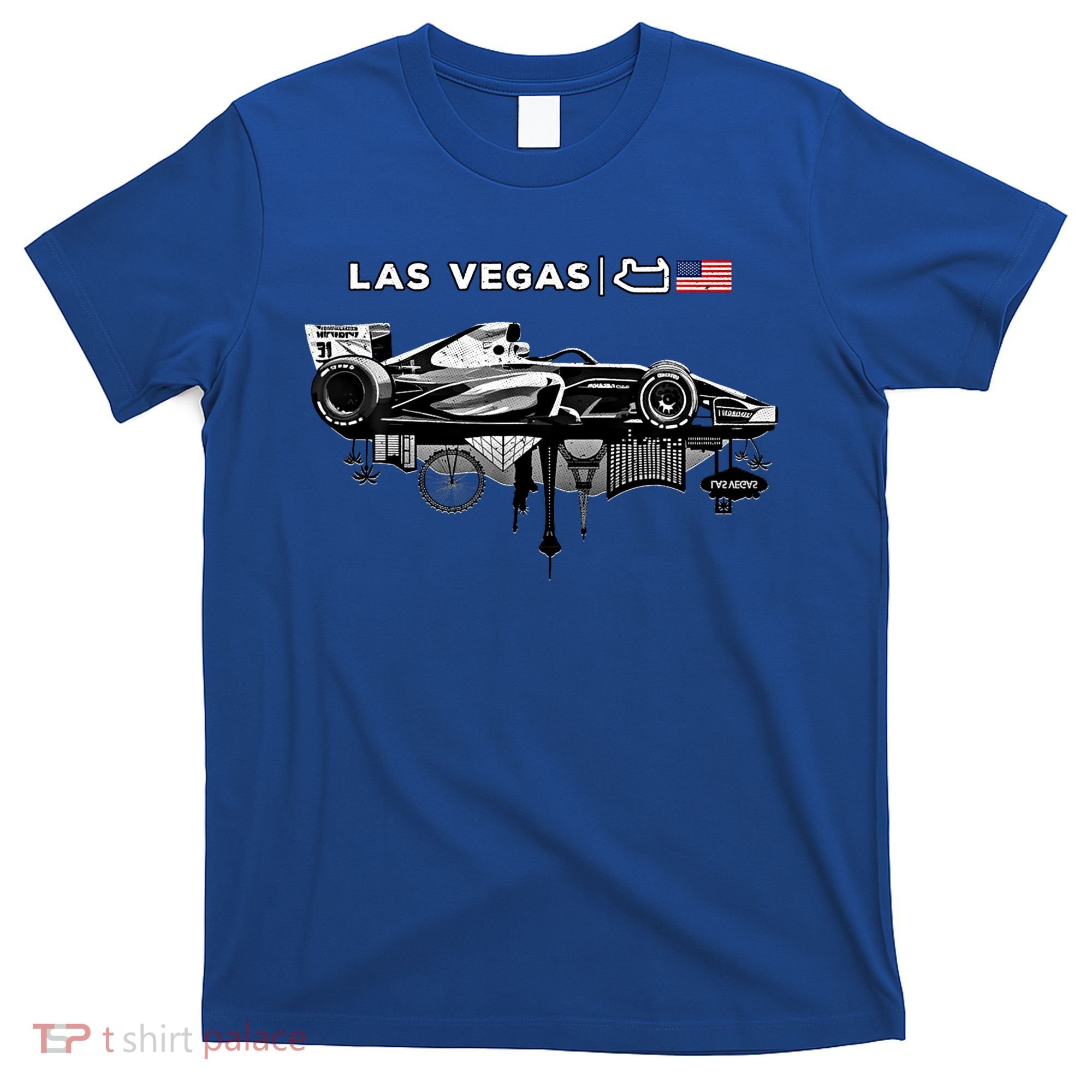 Formula Racing Open Wheel Car Las Vegas Circuit Usa Flag Gift T-Shirt