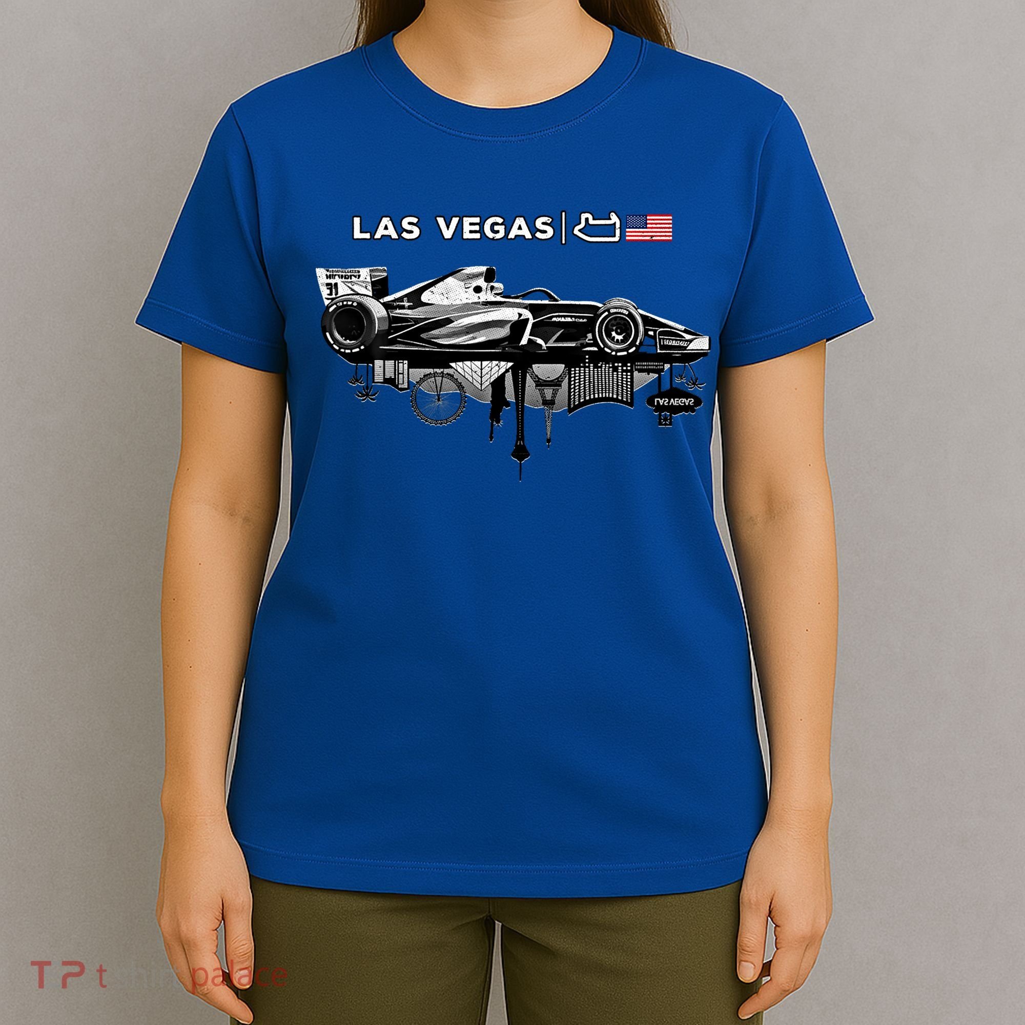 Formula Racing Open Wheel Car Las Vegas Circuit Usa Flag Gift T-Shirt