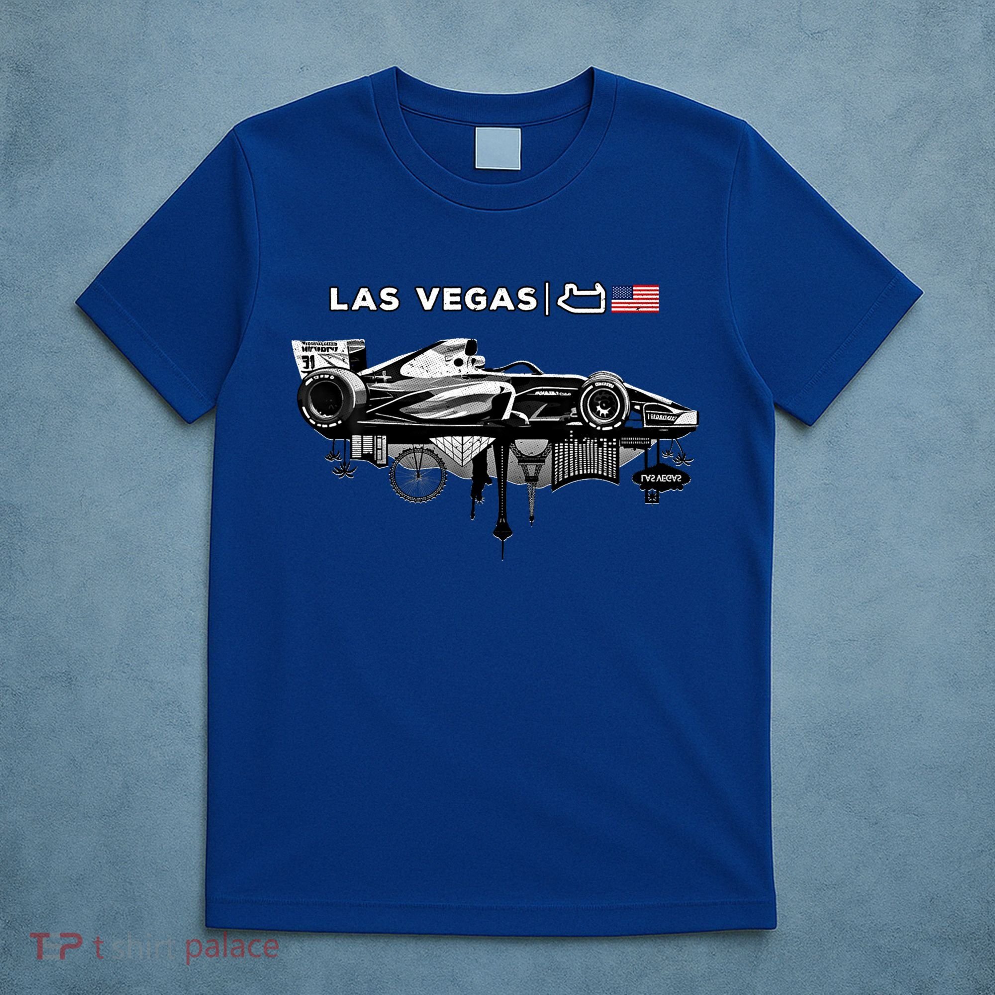 Formula Racing Open Wheel Car Las Vegas Circuit Usa Flag Gift T-Shirt