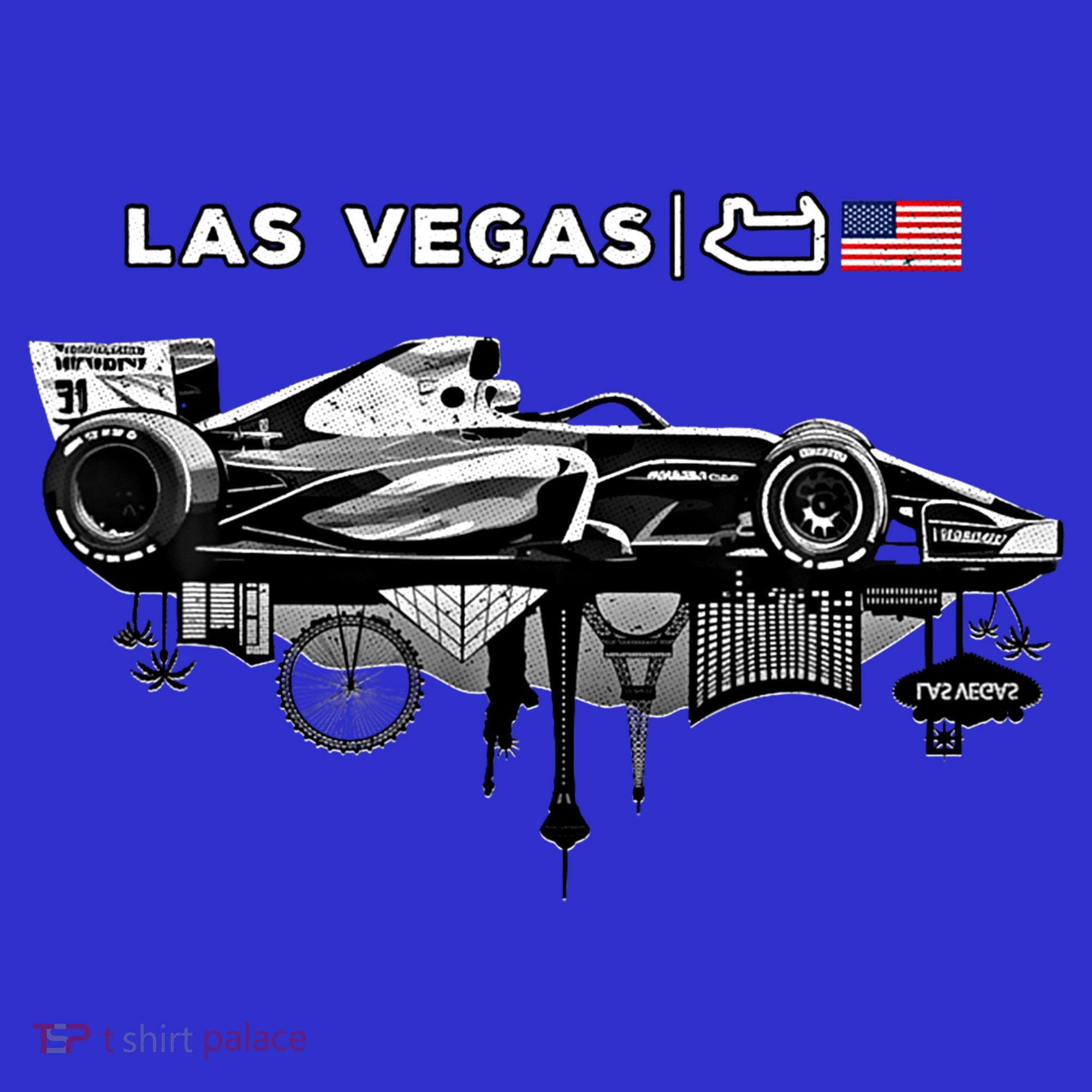 Formula Racing Open Wheel Car Las Vegas Circuit Usa Flag Gift T-Shirt