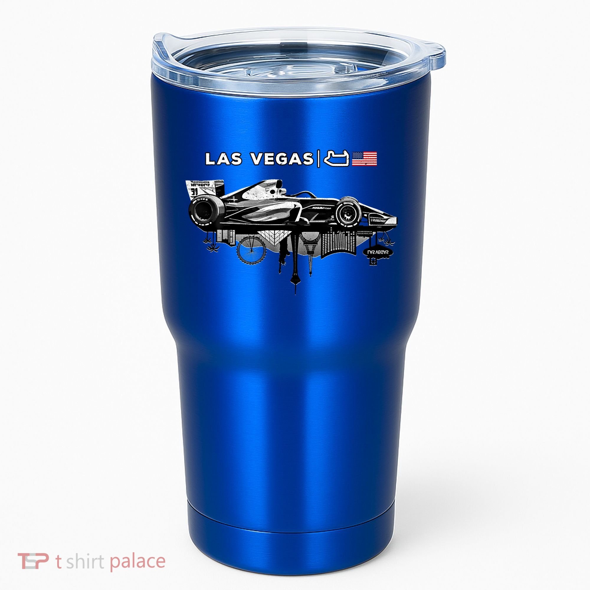Formula Racing Open Wheel Car Las Vegas Circuit Usa Flag Gift Tumbler