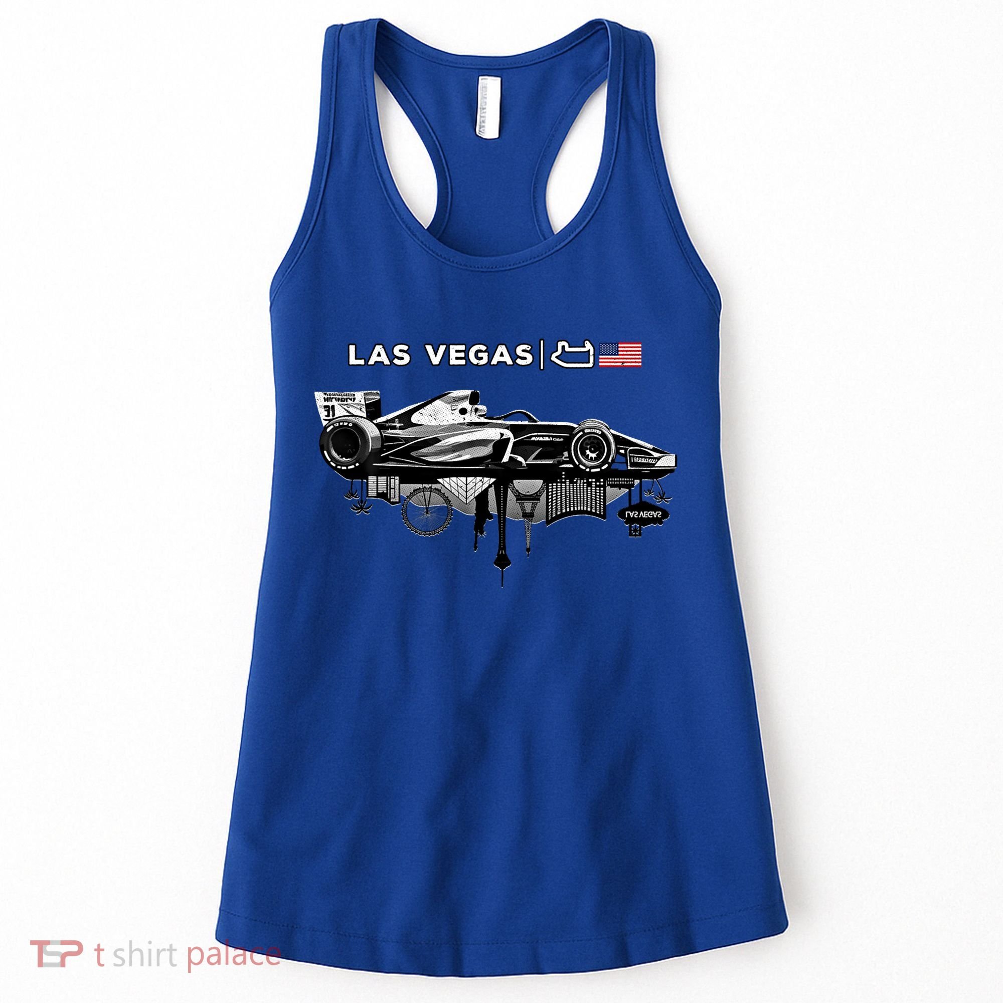 Formula Racing Open Wheel Car Las Vegas Circuit Usa Flag Gift Women's Tank Top