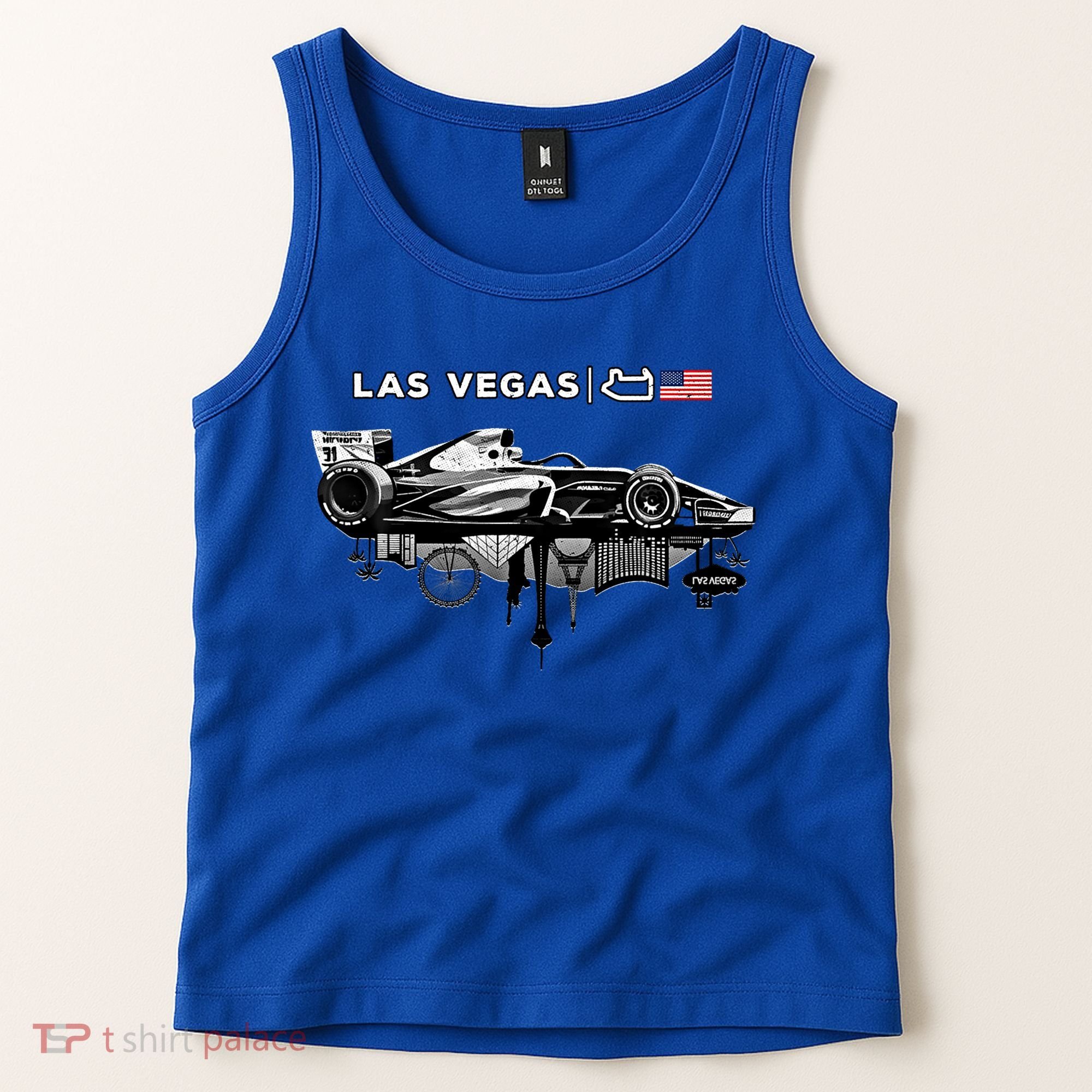 Formula Racing Open Wheel Car Las Vegas Circuit Usa Flag Gift Tank Top