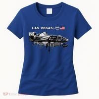 Formula Racing Open Wheel Car Las Vegas Circuit Usa Flag Gift Women's T-Shirt thumb 0