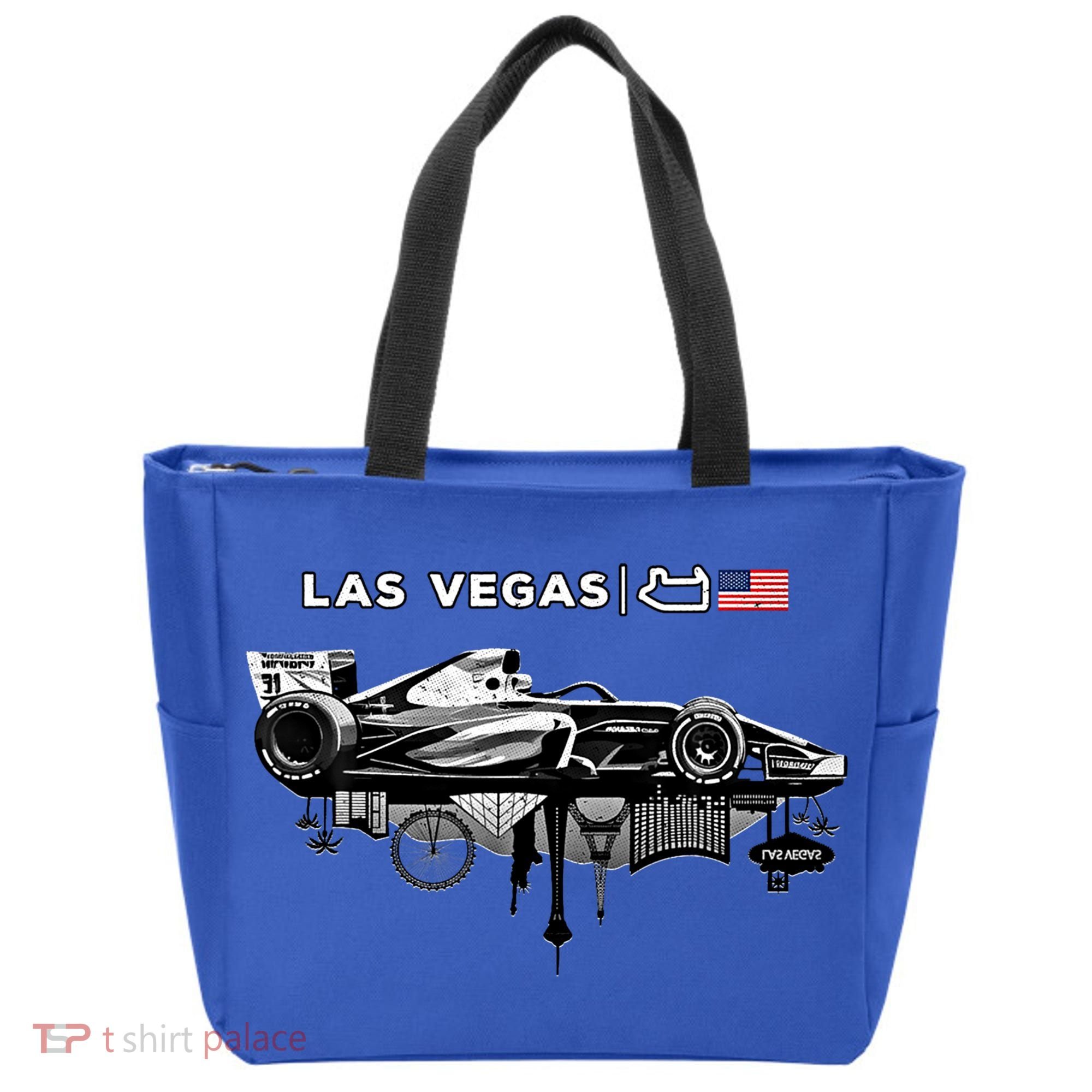 Formula Racing Open Wheel Car Las Vegas Circuit Usa Flag Gift Tote Bag