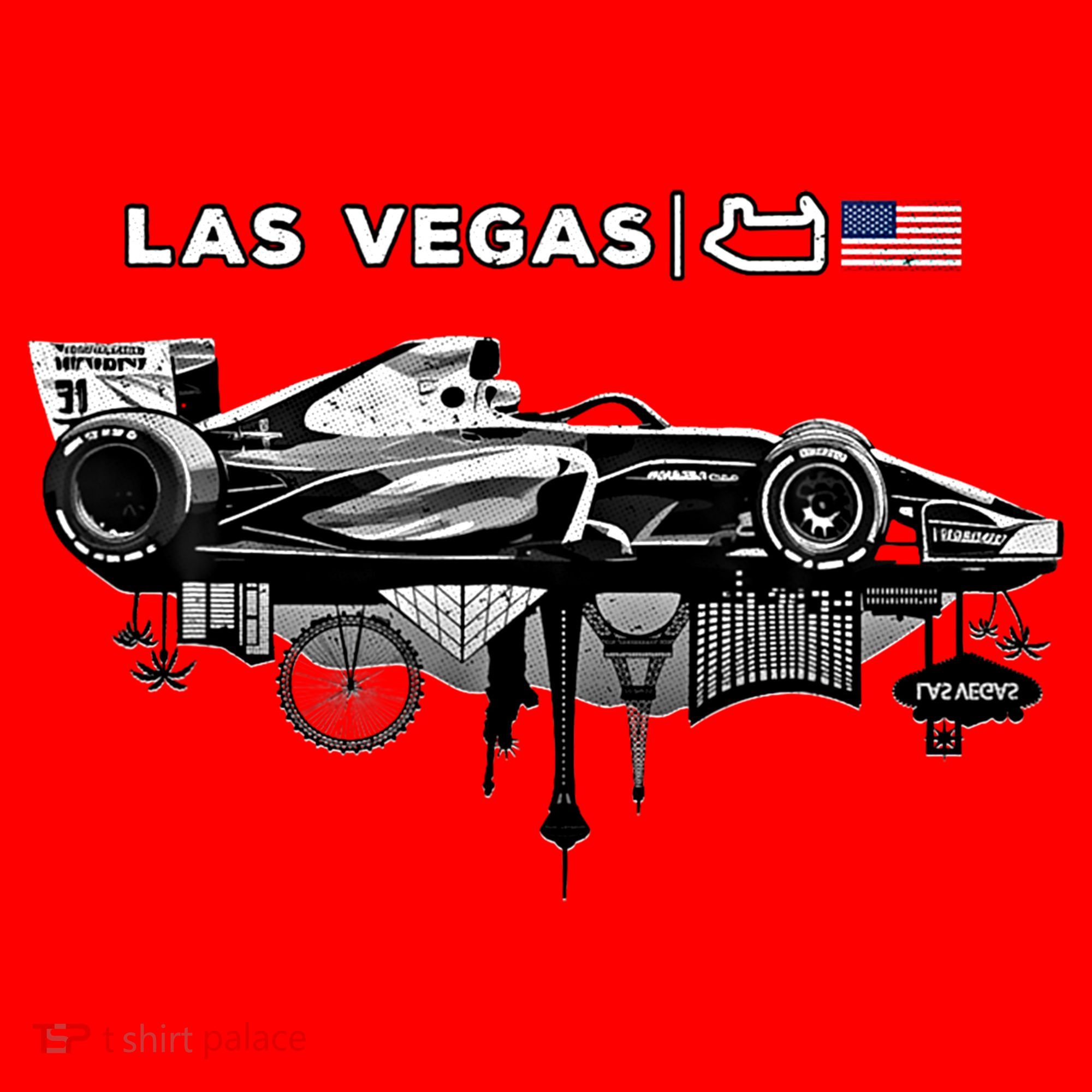 Formula Racing Open Wheel Car Las Vegas Circuit Usa Flag Gift Santa Hat