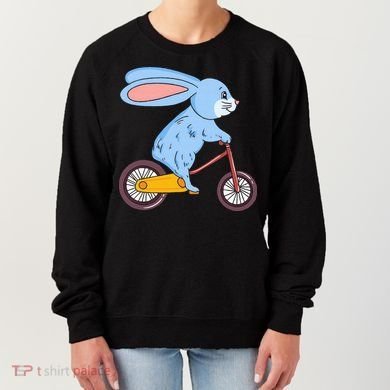 Funny Rabbit On Bicycle Mountain Biking Cycling Cyclist Women's Sweatshirt