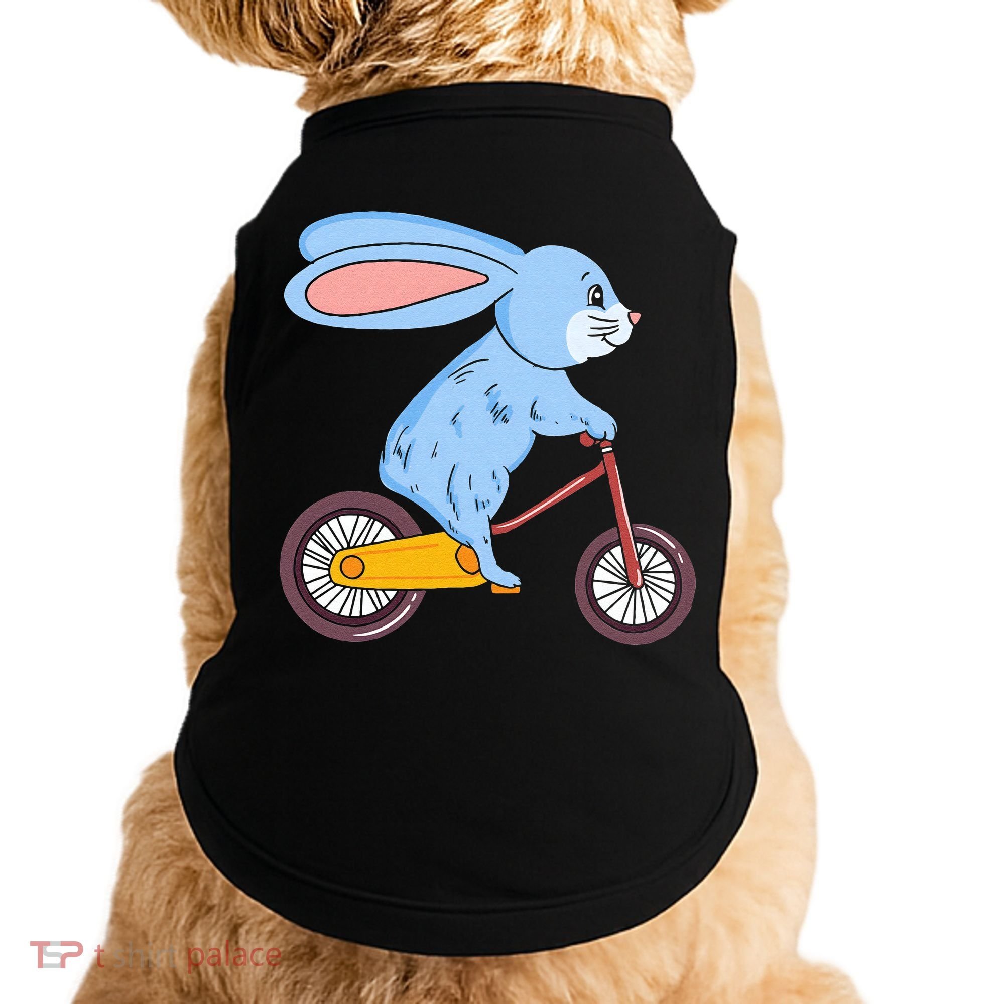 Funny Rabbit On Bicycle Mountain Biking Cycling Cyclist Doggie Tank
