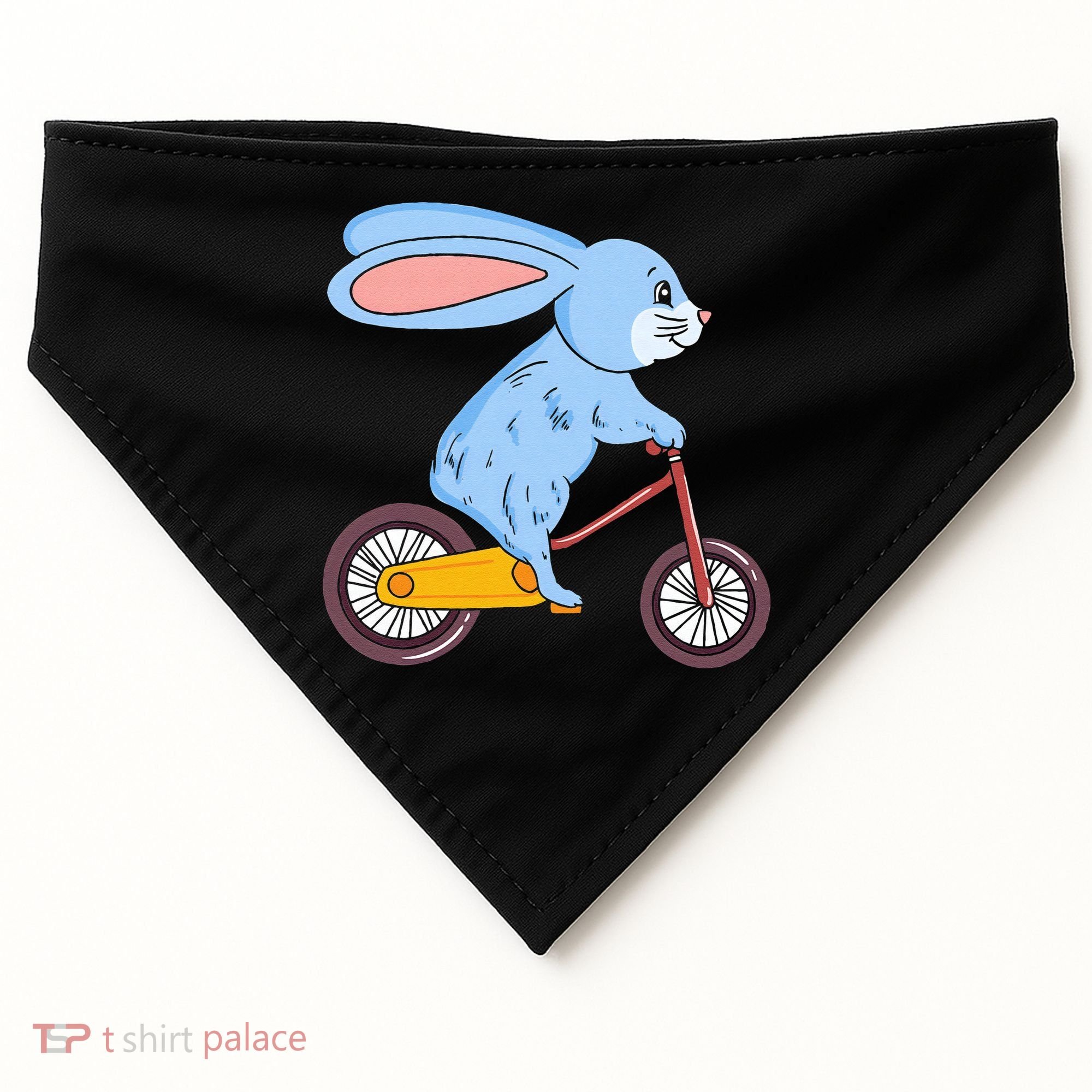 Funny Rabbit On Bicycle Mountain Biking Cycling Cyclist USA-Made Doggie Bandana