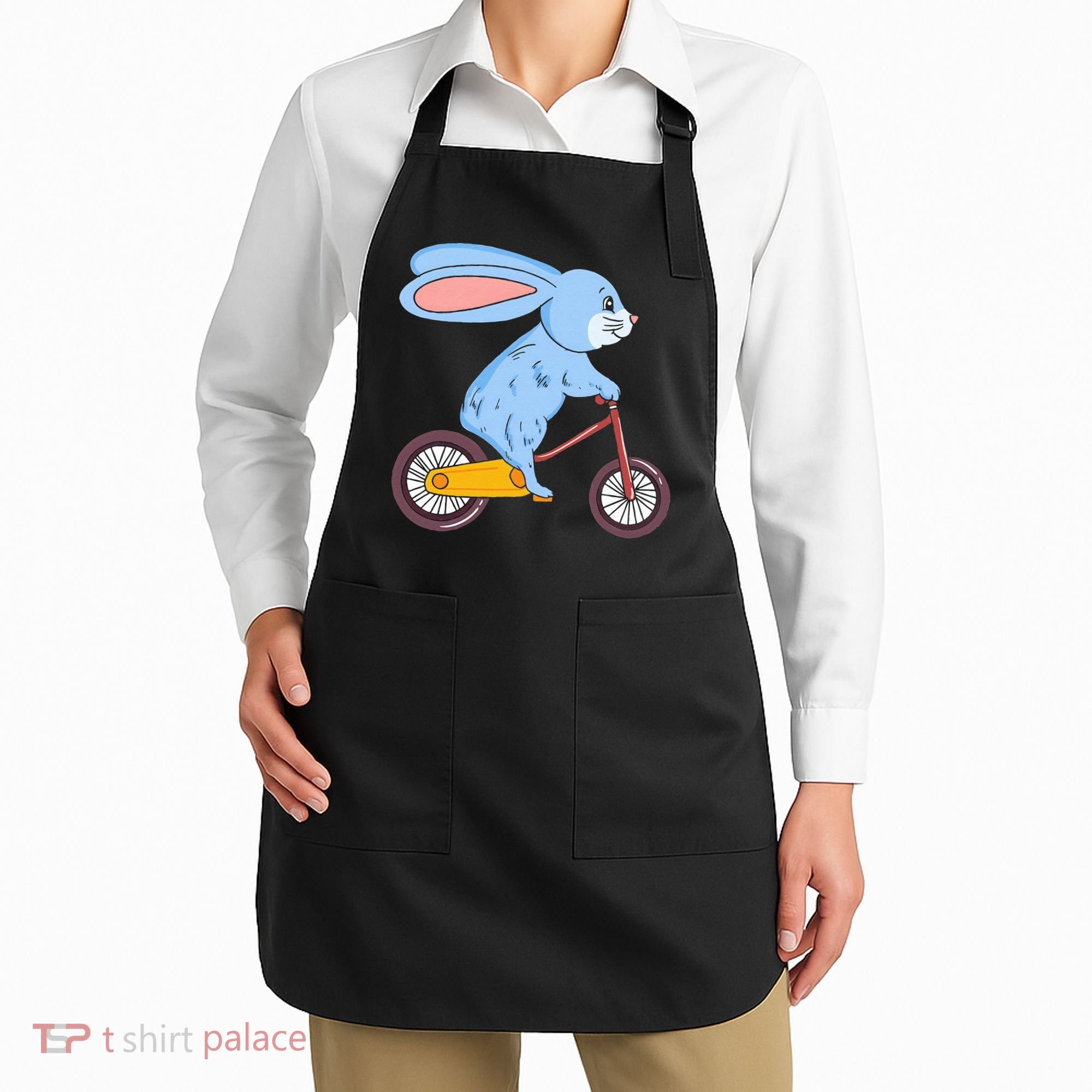 Funny Rabbit On Bicycle Mountain Biking Cycling Cyclist Apron