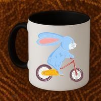 Funny Rabbit On Bicycle Mountain Biking Cycling Cyclist Coffee Mug thumb 2