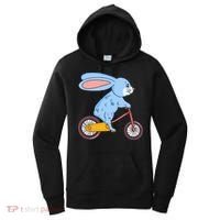 Funny Rabbit On Bicycle Mountain Biking Cycling Cyclist Women's Hoodie thumb 0